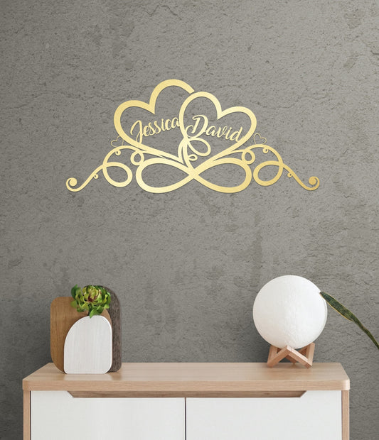 Personalized Wedding Gift - Custom Metal Heart Sign | Wedding Date Decor