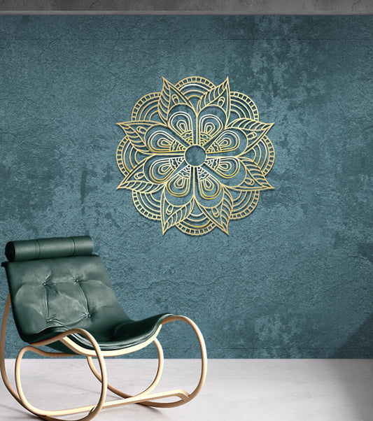 Mandala Metal Wall Art - Large Modern Metal Decor for Living Room & Bedroom