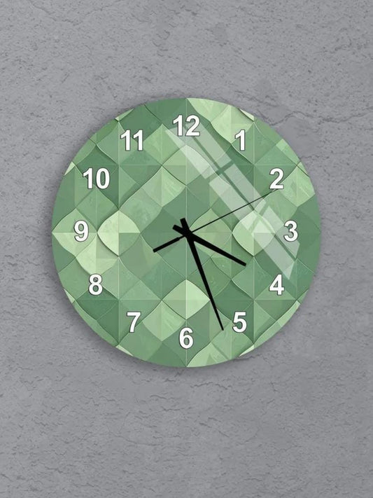 six clock faces with different designs, arranged in a grid pattern on a gray background.