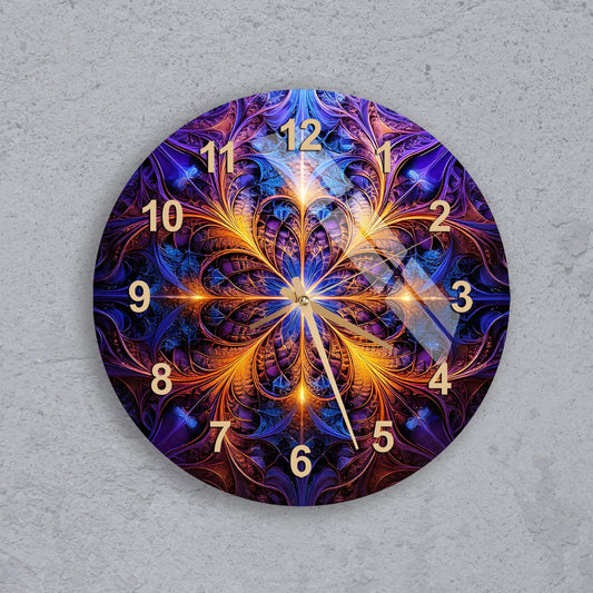 a clock with a colorful design on it