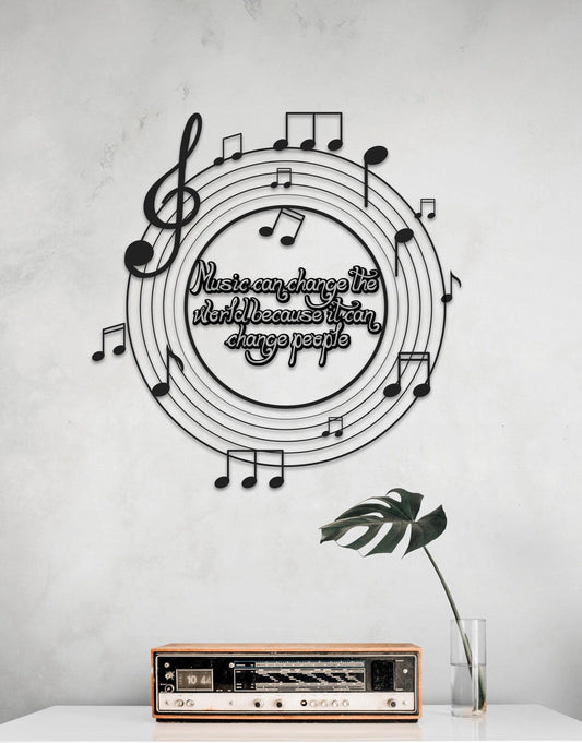 Personalized Music Wall Art - Large Metal Decor | Custom Music Notes Gift