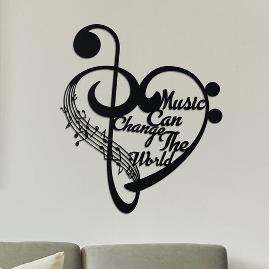 Music Notes Wall Art – Personalized Metal Decor for Modern Music Lovers