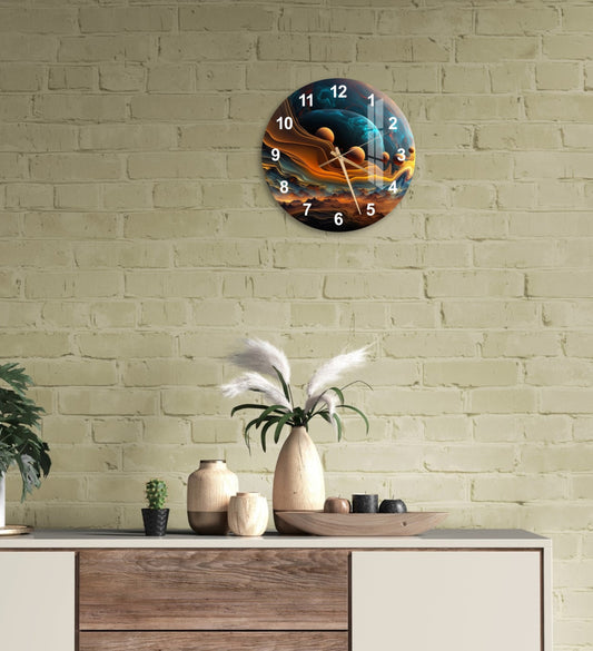 a clock on the wall of a room