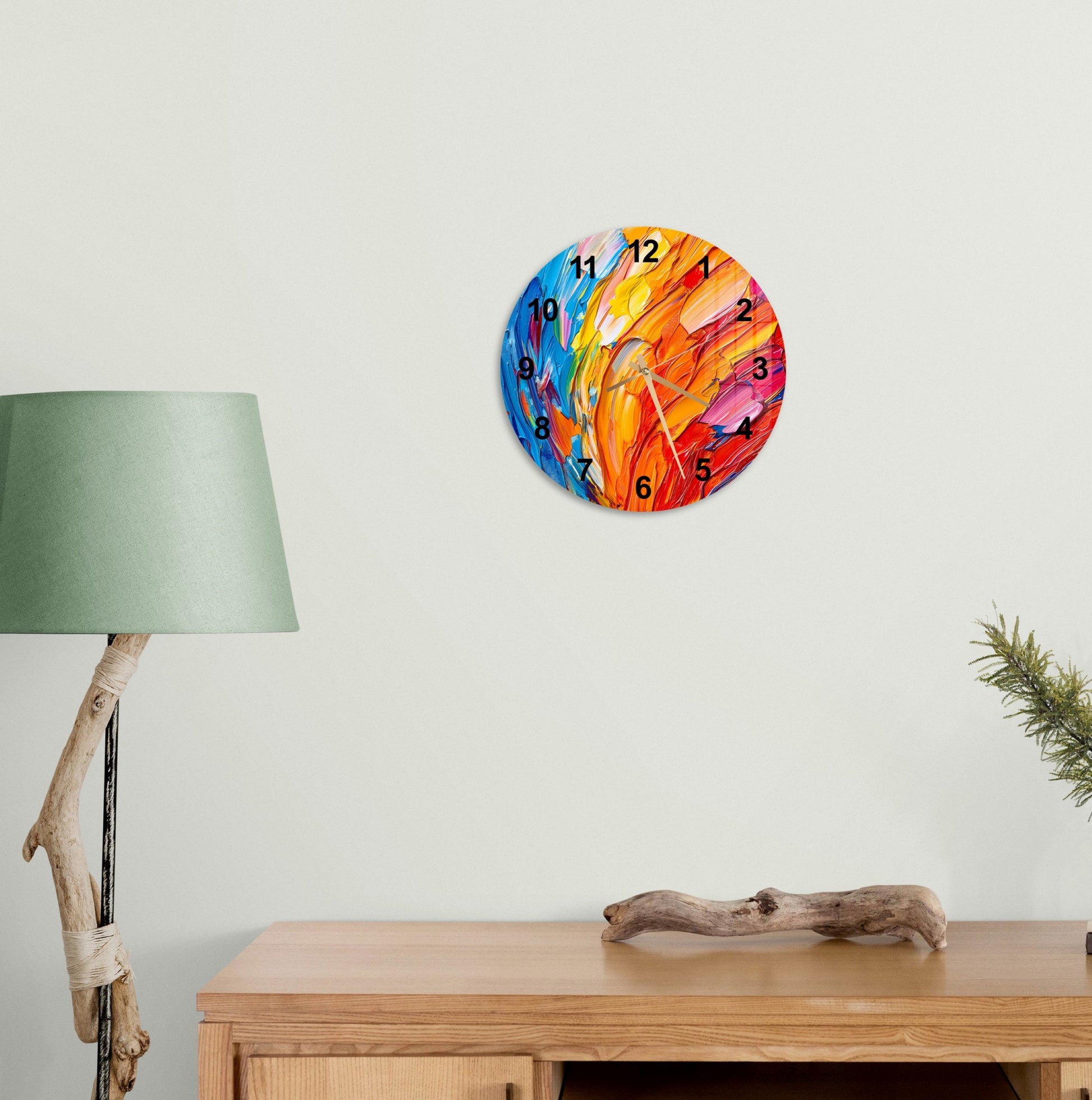 a clock on the wall of a living room
