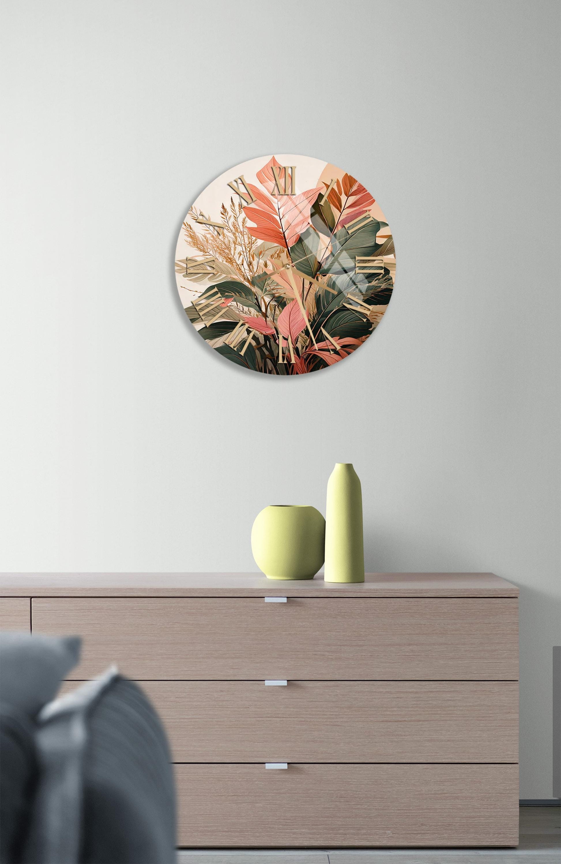 a white wall with a painting on it