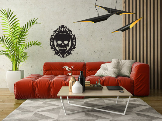 Metal Skull Wall Art - Custom Large Spooky Skull Decoration | Powder Coated