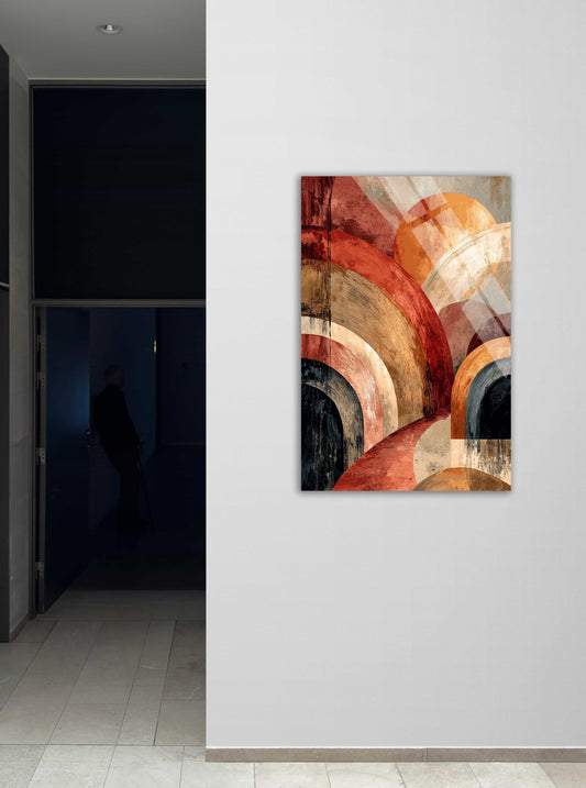 Tempered Glass Wall Art - Abstract Arches Decor | Mid Century Modern Print