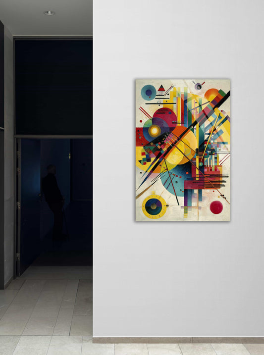 Tempered Glass Wall Art Abstract Geometric Circles Kandinsky Style Decor