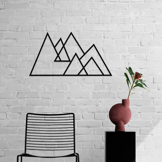 Mountain Metal Wall Art - Modern Abstract Mountain Decor | Unique Home Gifts