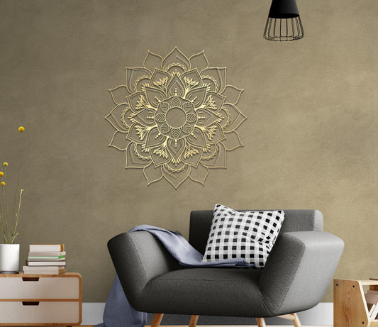 Mandala Metal Wall Art - Large Floral Decor | Unique Modern Home Accent