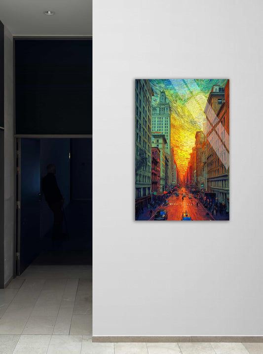 New York City Wall Art – Tempered Glass Print | Vibrant Urban Skyline Decor