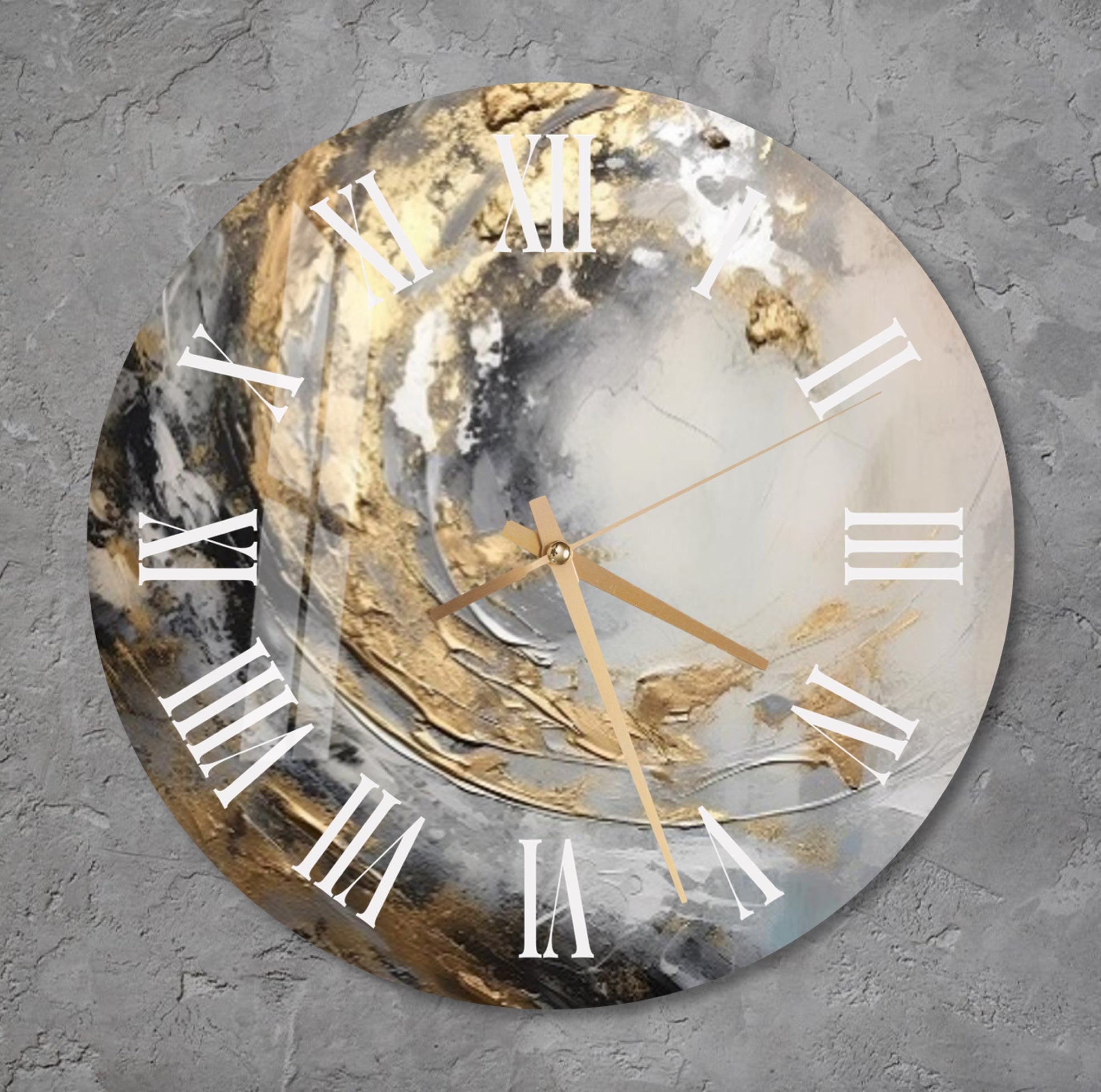 a clock that is on the wall with roman numerals