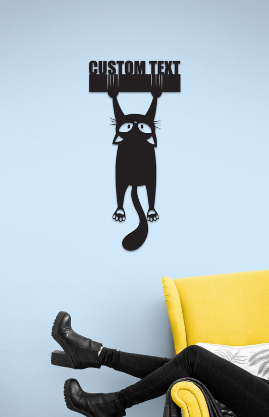 Cat Metal Wall Art - Large Custom 3D Metal Wall Decor for Cat Lovers
