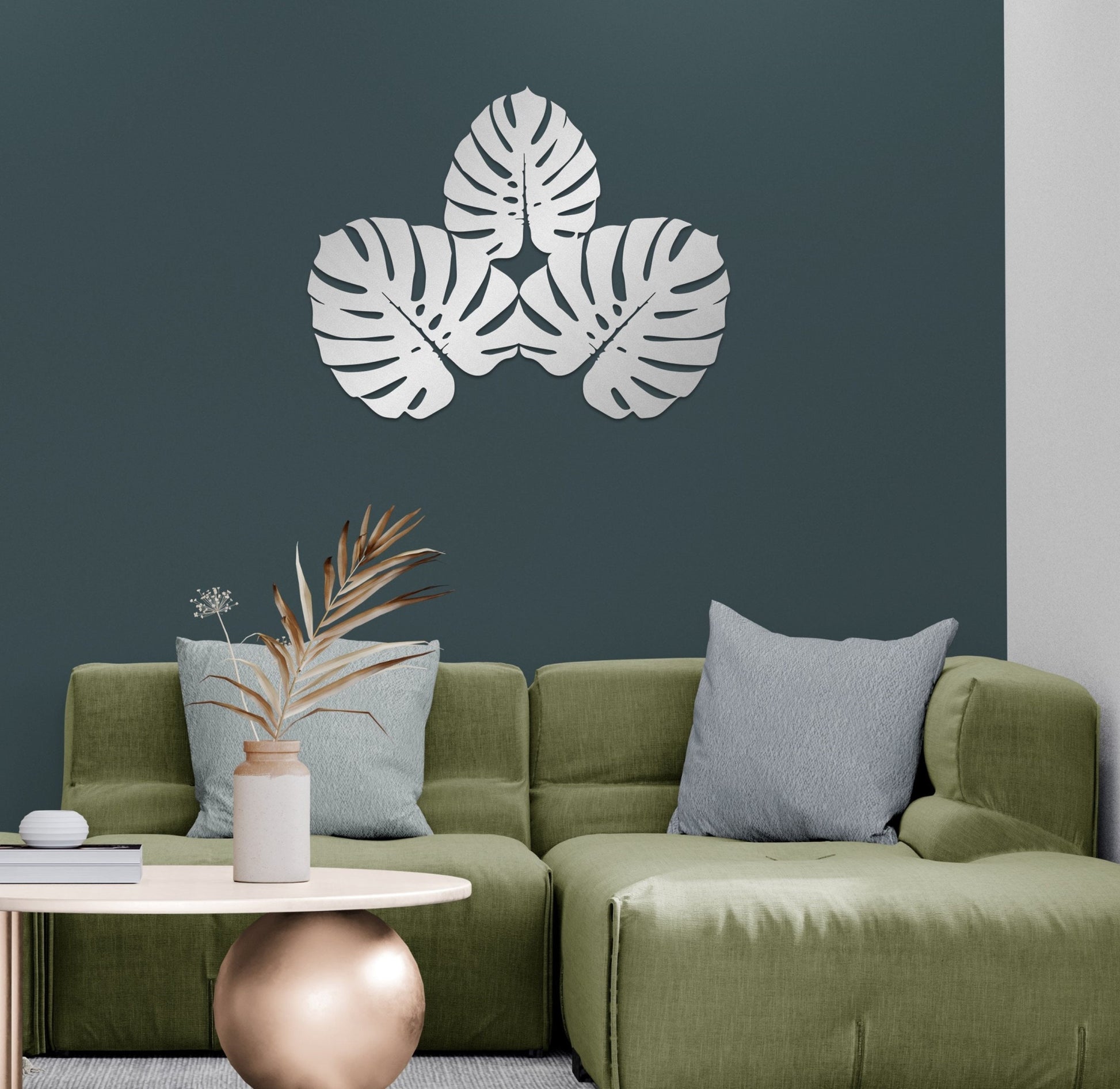 a living room with a couch and a table