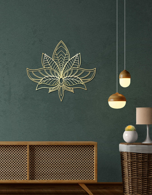 Mandala Metal Sculpture - Botanical Black Wall Art | Durable 3D Decor