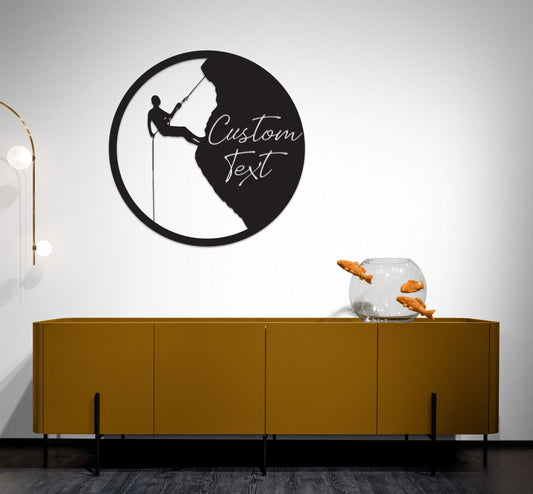 Metal Wall Art - Modern Mountain Climber Decor | Large Custom Gift Ideas