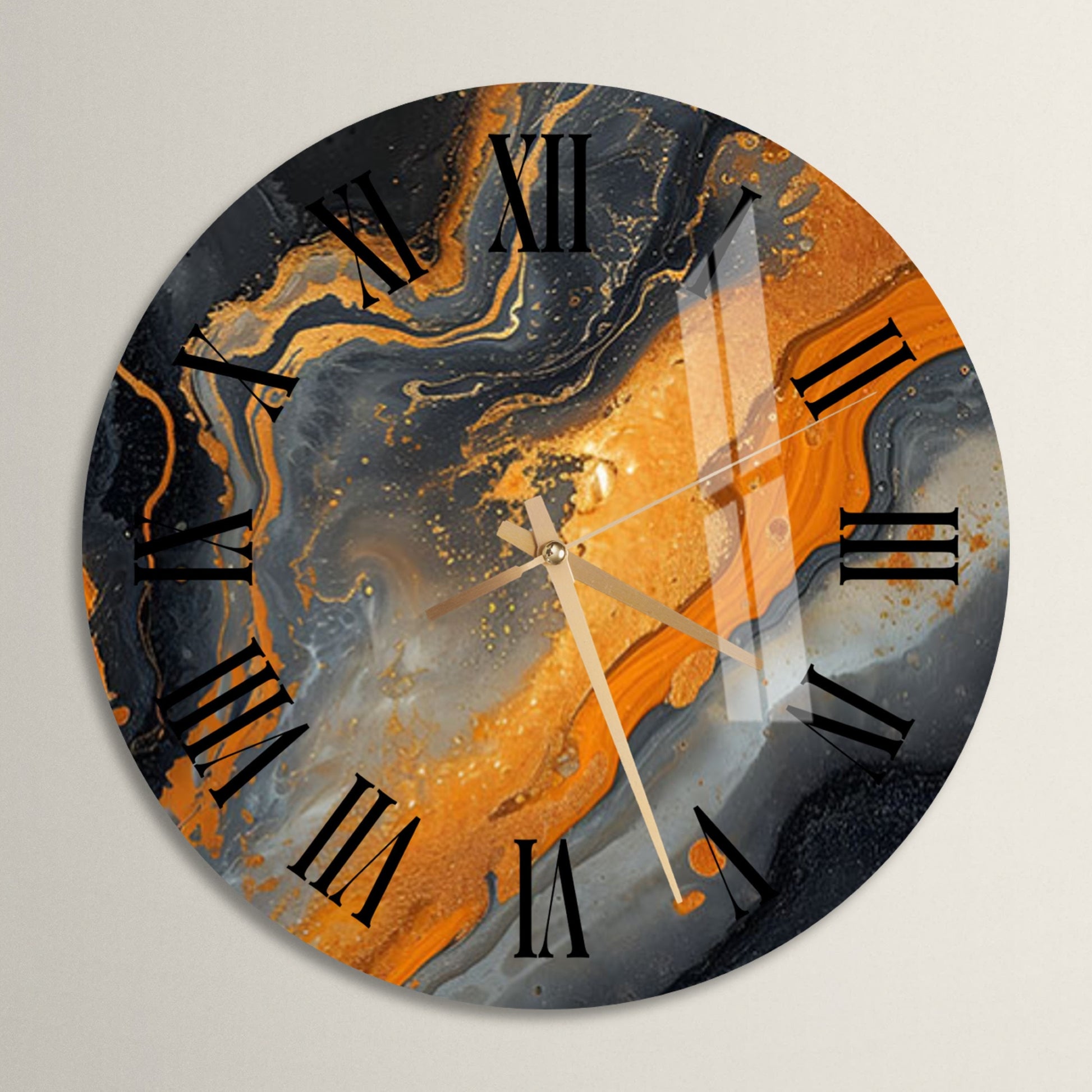 a clock with a marble design on the face of it