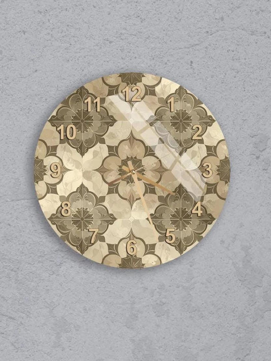 six round wall clocks with a similar design, arranged in a grid pattern on a gray background.