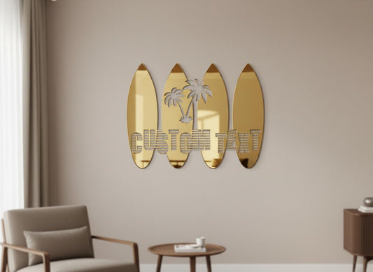 Custom Surfboard Wall Art - Coastal Home Decor | Personalized Metal Sign