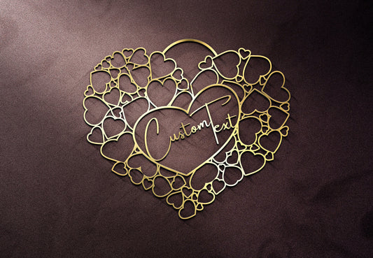 Metal Wall Art - Large Love Heart Metal Wall Decor | Modern Powder Coated