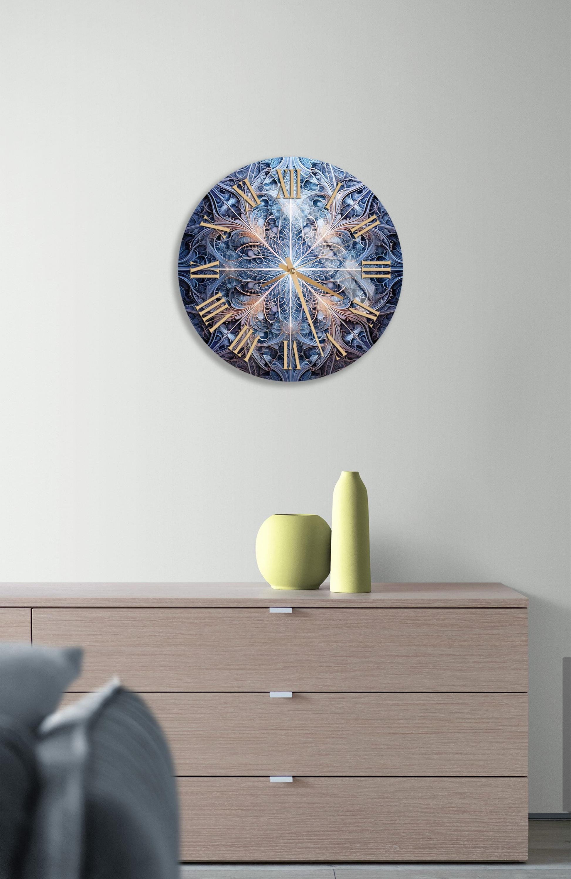 a clock on a wall in a living room
