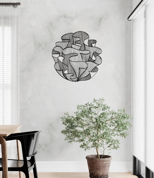 a room with a table and a plant in it