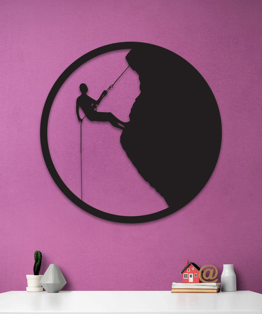 Metal Wall Art - Modern Mountain Climber Decor | Large Custom Gift Ideas