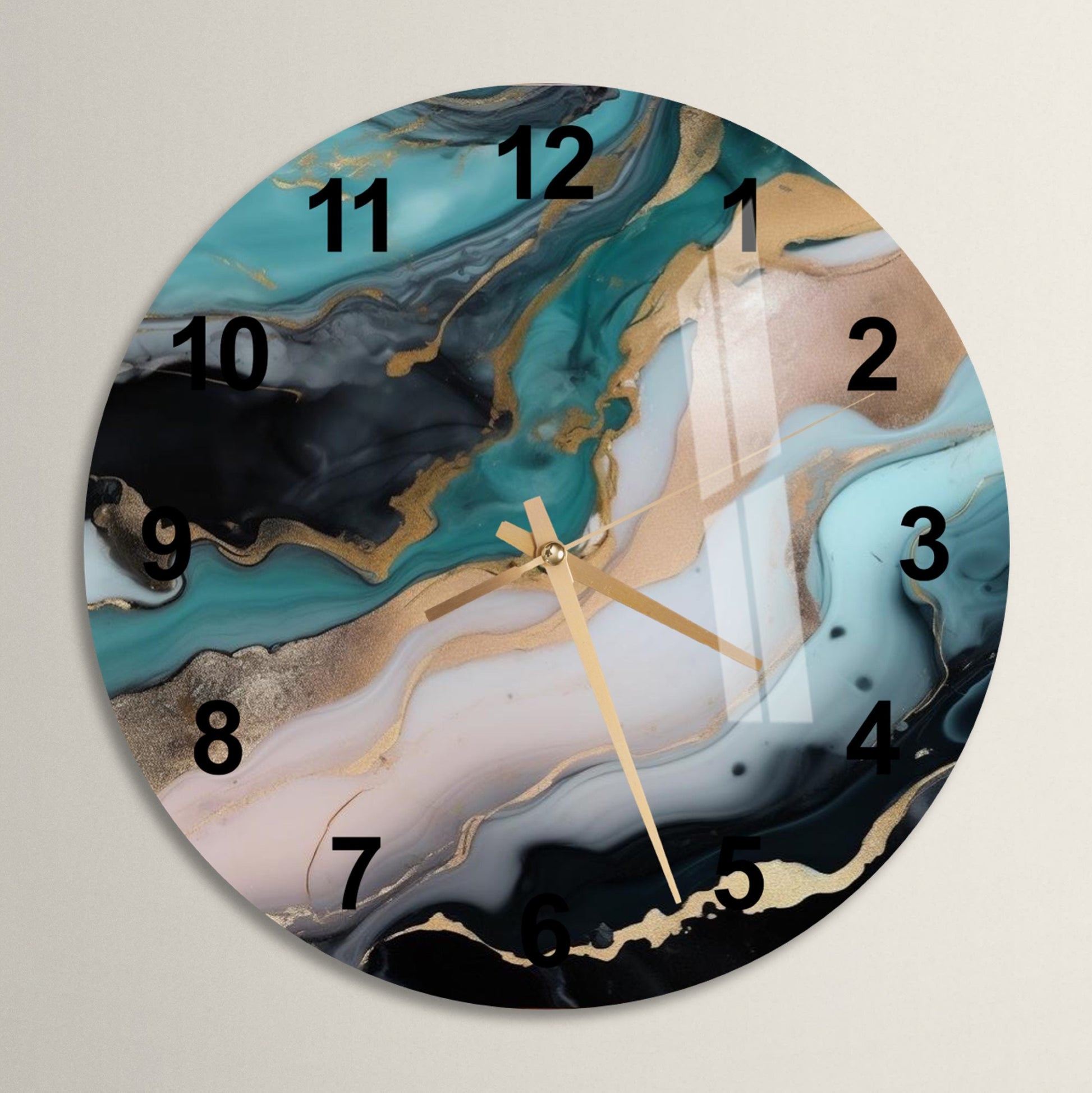a clock with a marble design on the face of it