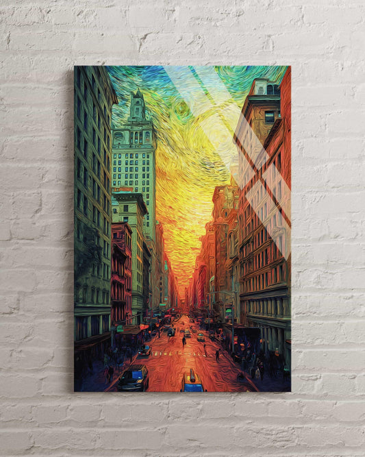 New York City Wall Art – Tempered Glass Print | Vibrant Urban Skyline Decor