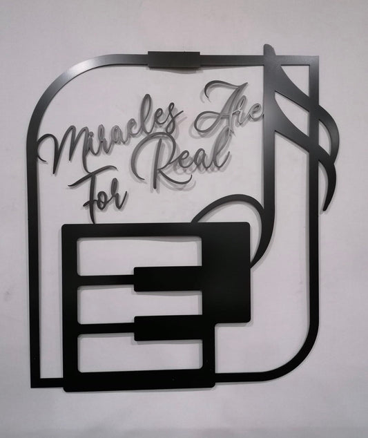 Metal Wall Art - Contemporary Music Room Decor | Large Piano Metal Art