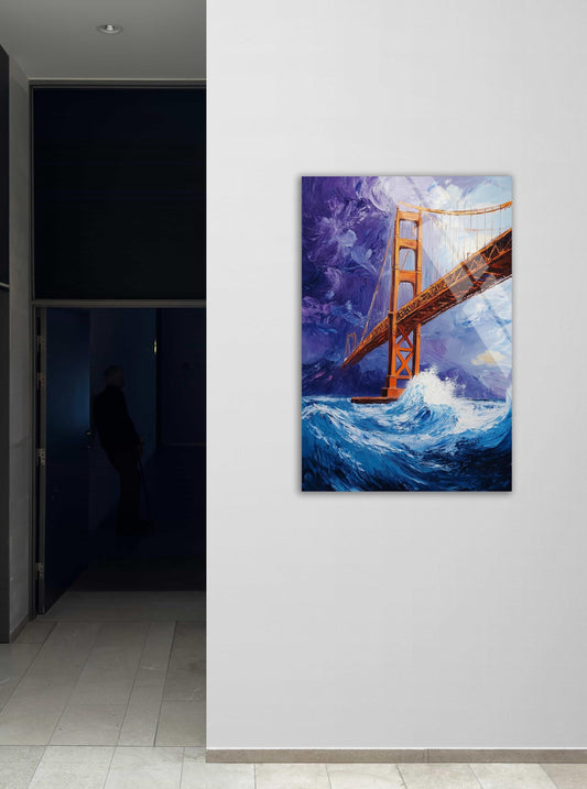 Golden Gate Bridge Wall Art – Tempered Glass Art With Vibrant Coastal Scene