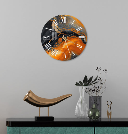 a clock on the wall of a living room