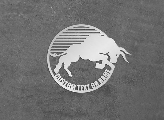 Metal Bull Wall Art - 3D Powder Coated Metal Wall Decor | Unique Wedding Gift