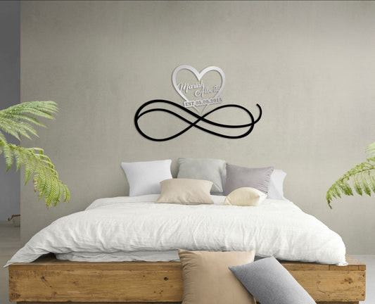 Custom Metal Wall Art - Personalized Family Name Sign | Heart Infinity Design