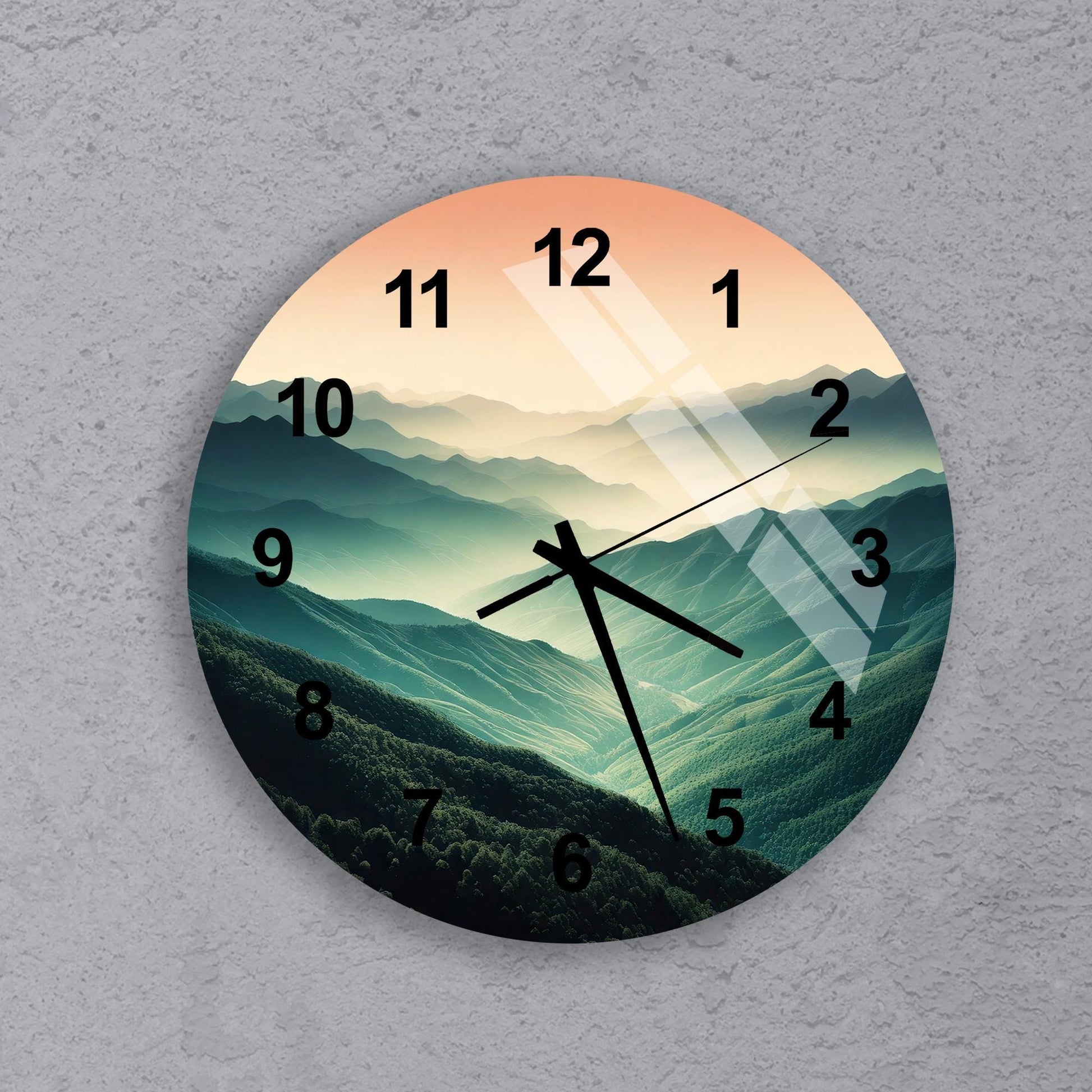 a clock with a picture of a cross on it