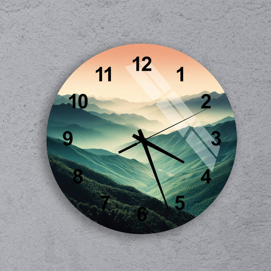 a clock with a picture of a cross on it