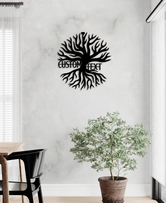 Personalized Metal Wall Art - Tree of Life Large Custom Metal Decor Gift