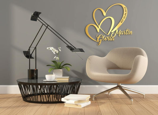 Custom Metal Wall Art – Romantic Minimalist Heart Design | Personalized Gift