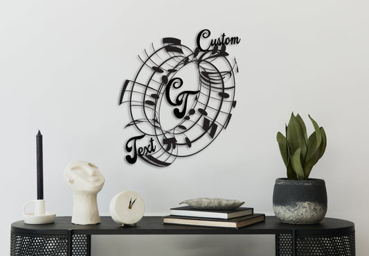 Music Notes Wall Art - Personalized Metal Decor | Large Contemporary Gift
