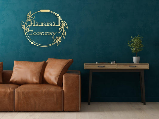 Personalized Metal Wall Sign – Floral Metal Art | Custom Wedding Decor