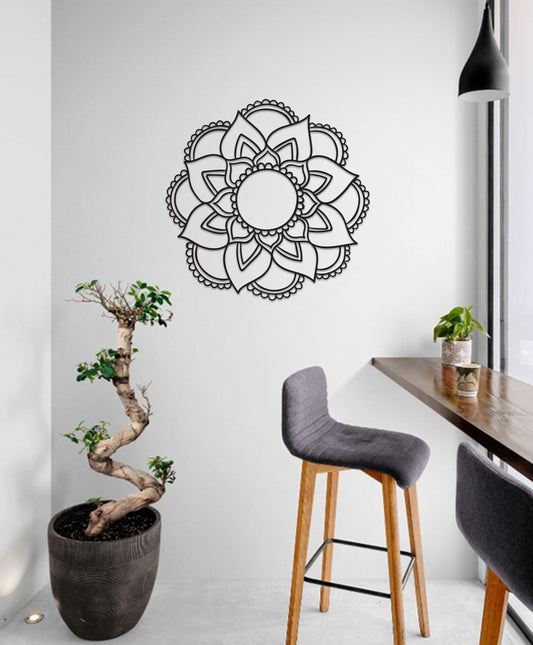 Gold Mandala Wall Art - Modern Metal Decor | Abstract Bedroom & Living Room