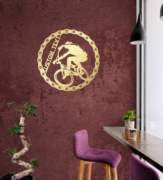 Personalized Metal Bike Wall Art and Decor, Bicycle Custom Metal Wall Decor, Home Decoration for Cycling Lovers, Contemporary Art