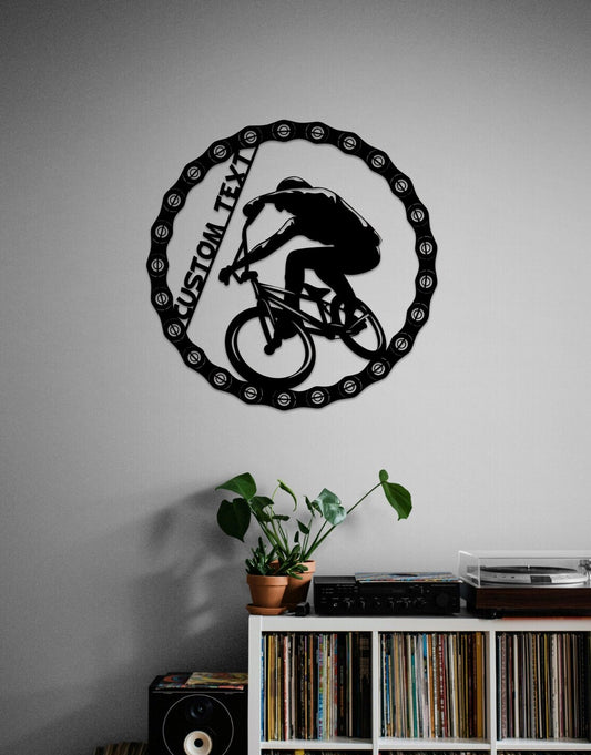 Personalized Metal Bike Wall Art and Decor, Bicycle Custom Metal Wall Decor, Home Decoration for Cycling Lovers, Contemporary Art